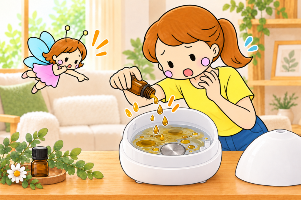 精油を入れすぎたディフューザーのイメージ