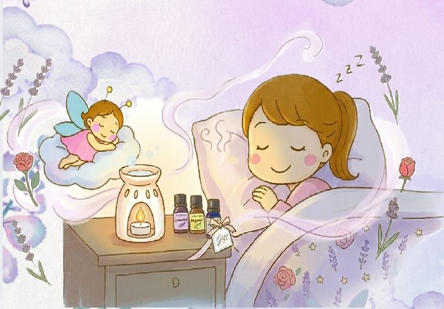 ベッドで眠る様子